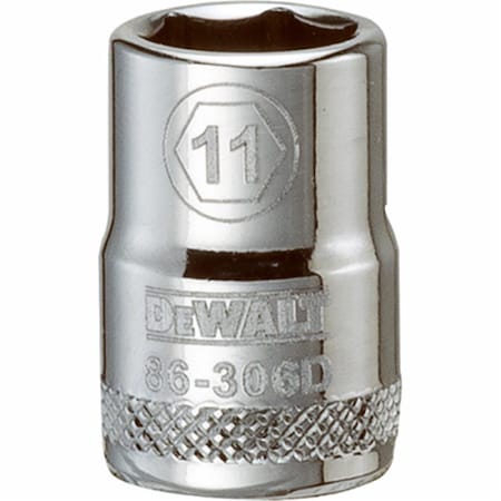Stanley 0.37 in. Drive, 11 mm 6 Point Polished Chrome Vanadium Steel Shallow Socket 227737